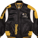 Vintage NFL Pittsburg Steelers Leather Jacket 1990S Size Large