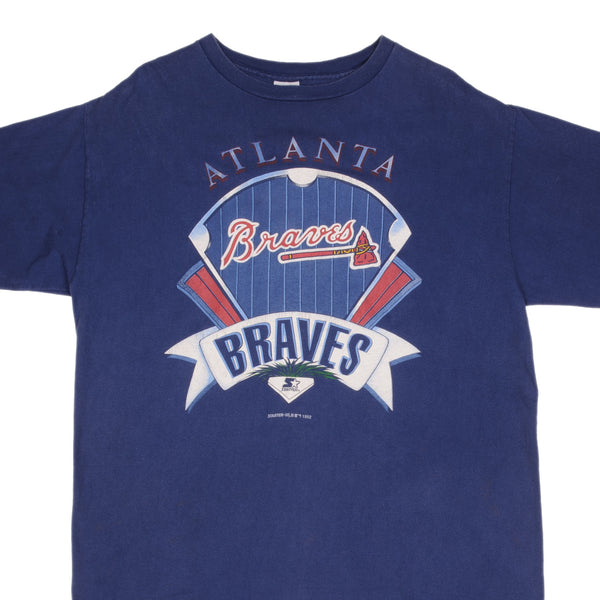 Vintage Mlb Atlanta Braves 1992 Starter Tee Shirt Size Large Made In USA