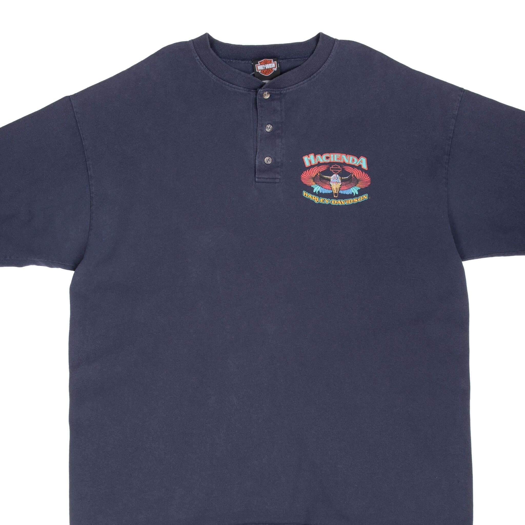 Vintage Harley Davidson Hacienda Henley Tee Shirt 2009 Size 2XL