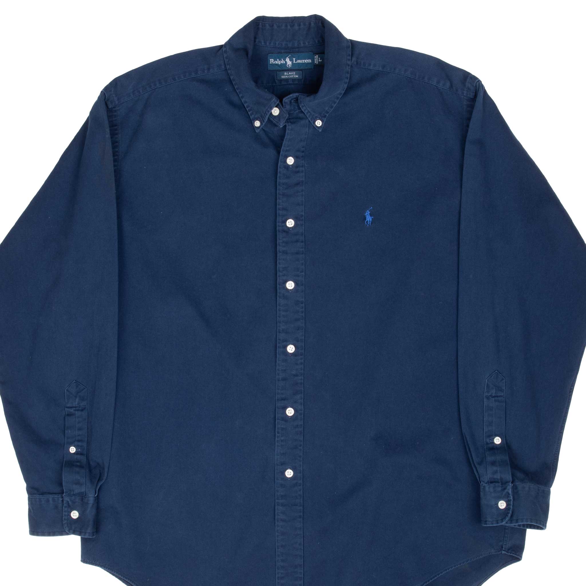 Vintage Ralph Lauren Blue Shirt 1990S Size Large