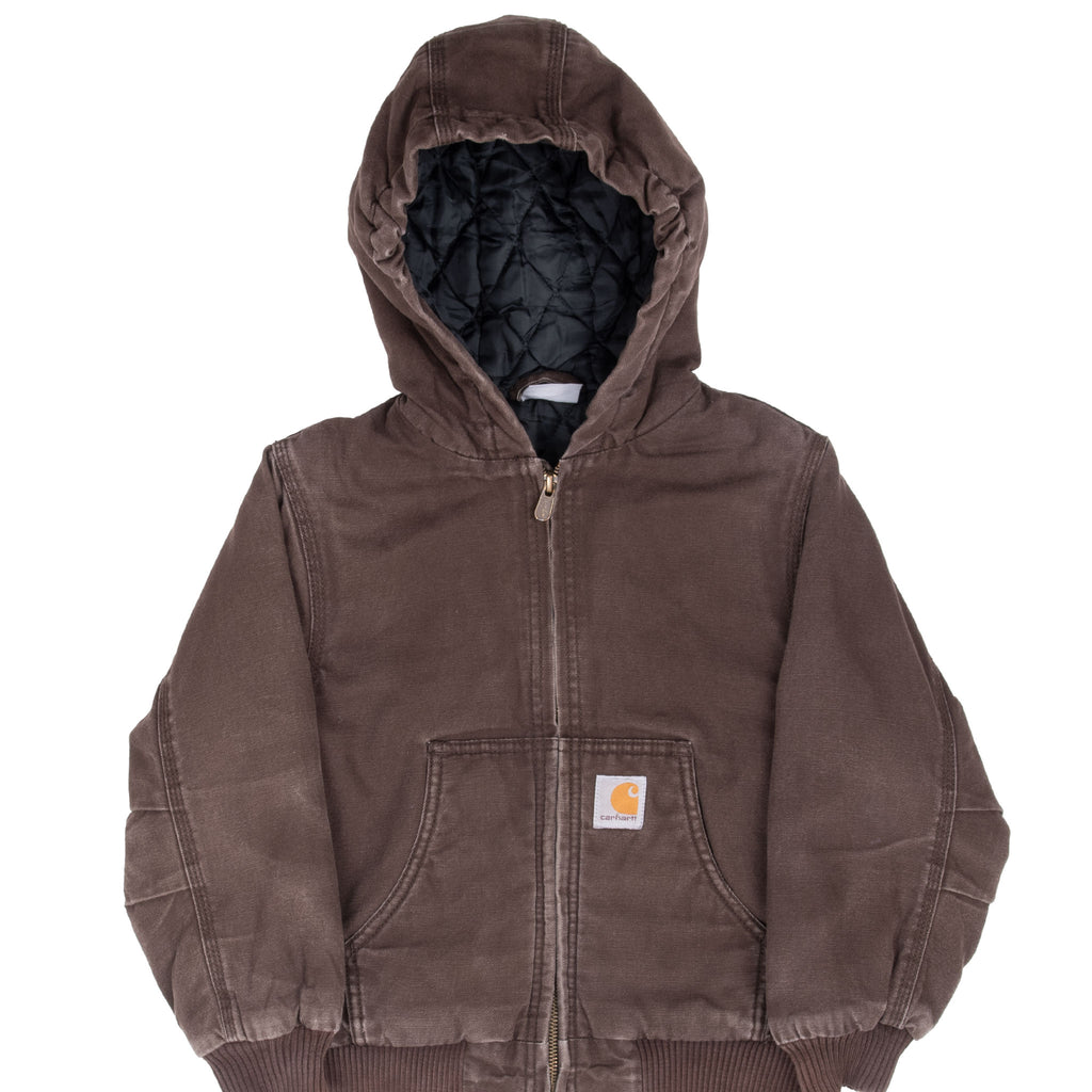 Vintage Carhartt Brown Active Worker Jacket Size Xs Youth