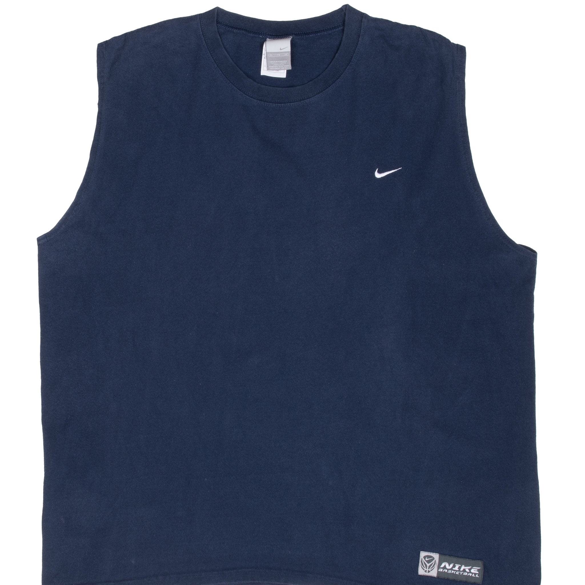 Vintage Nike Swoosh Navy Blue Tank Top Tee Shirt 2000S Size XL