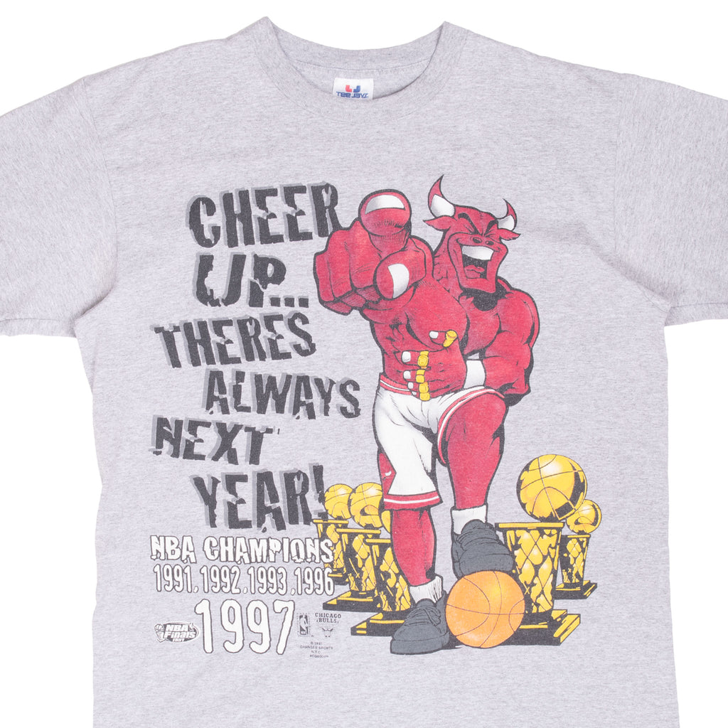 Vintage Nba Chicago Bulls Champions 1997 Tee Shirt Size XL Made In Usa With Single Stitch Sleeves