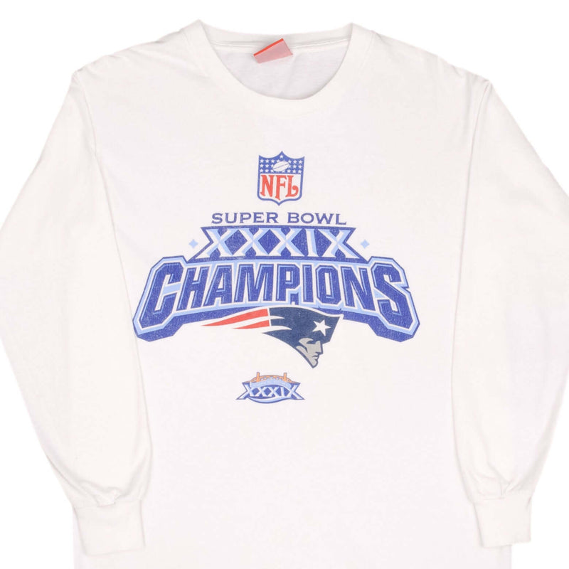 Vintage Nfl New England Patriots Super Bowl XXXIX Champions Long Sleeve Tee Shirt 2005 Size Large