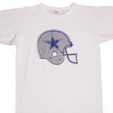 Vintage White Champion NFL Dallas Cowboys Tee Shirt Early 1980S-1990 Size Large Made In USA With Single Stitch Sleeves