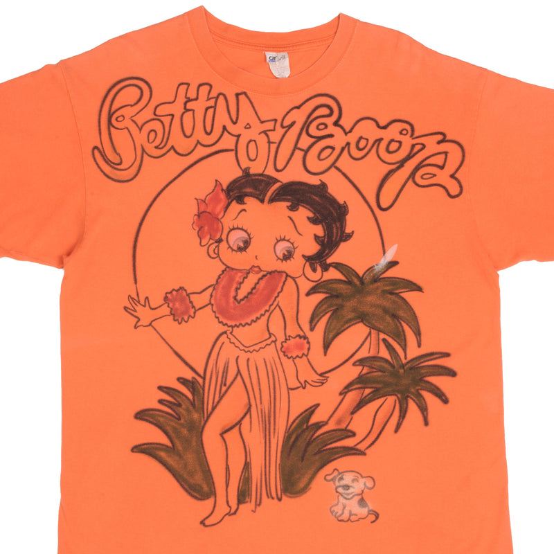 VINTAGE HAWAIIAN BETTY BOOP ALL OVER PRINT AIRBRUSHED TEE SHIRT 2000S SIZE XL