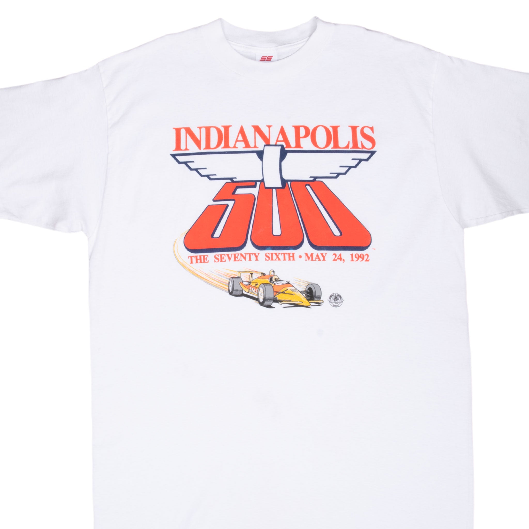 VINTAGE INDIANAPOLIS 500 INDY CAR RACING 1992 WHITE TEE SHIRT XL MADE IN USA