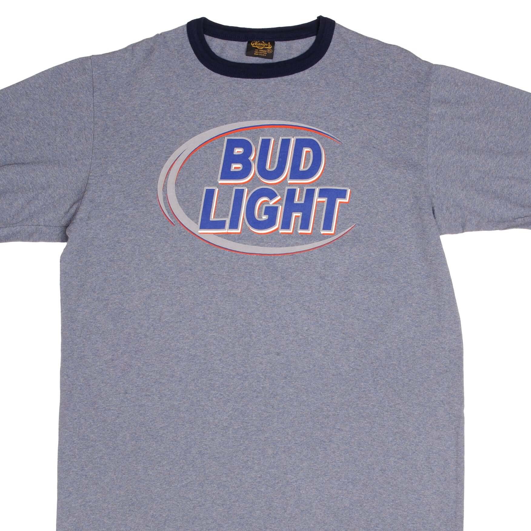 Vintage Budweiser Bud Light Tee Shirt 1995 Size XL Made In USA With Single Stitch Hem