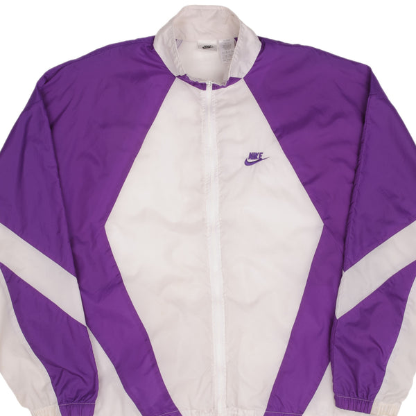 Vintage Nike Swoosh Purple Windbreaker Jacket 1990S Size XL