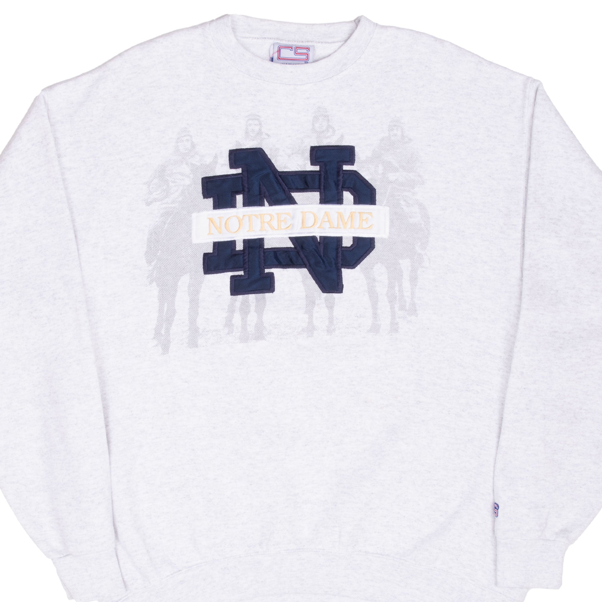 Vintage Ncaa Notre Dame University Embroidered Sweatshirt 1990S Size XL Made In USA