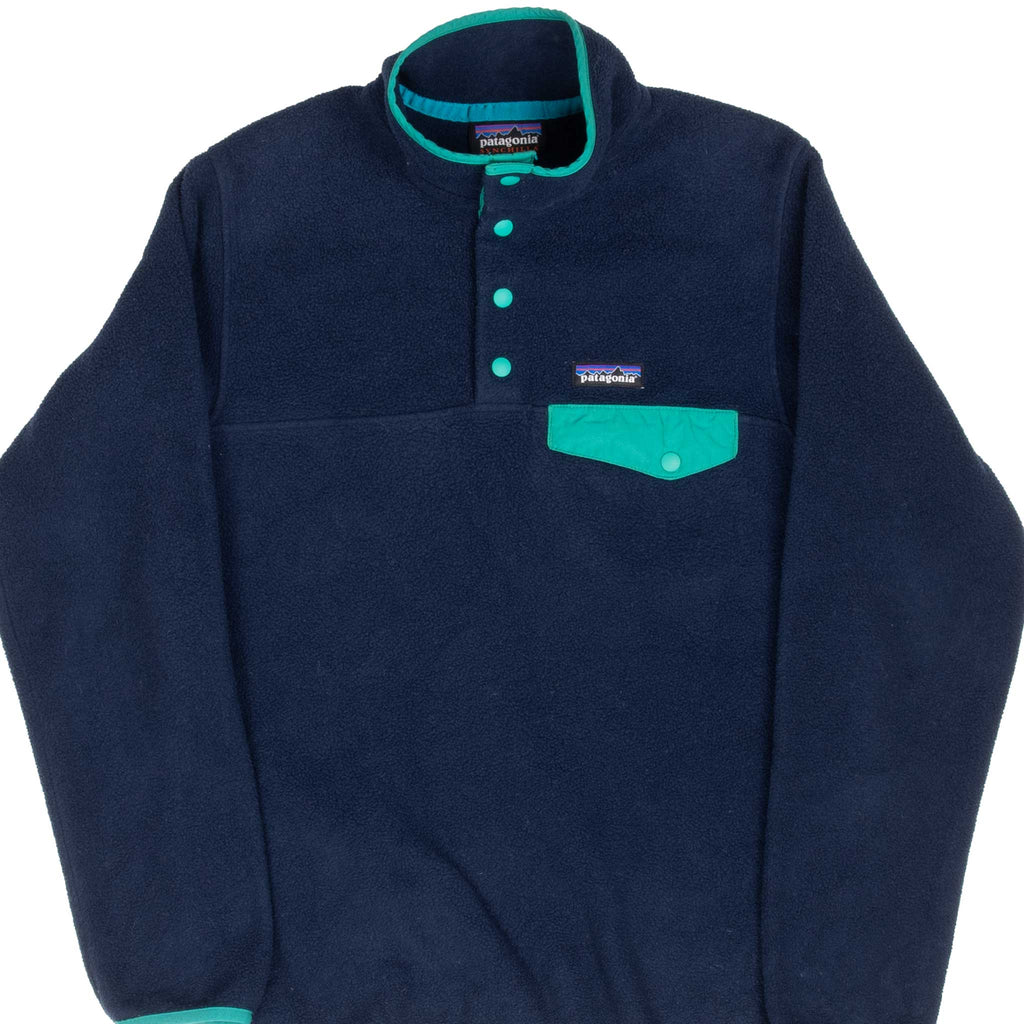 Vintage Patagonia Blue Synchilla Snap T Fleece Pullover Jacket 2000S Size XS