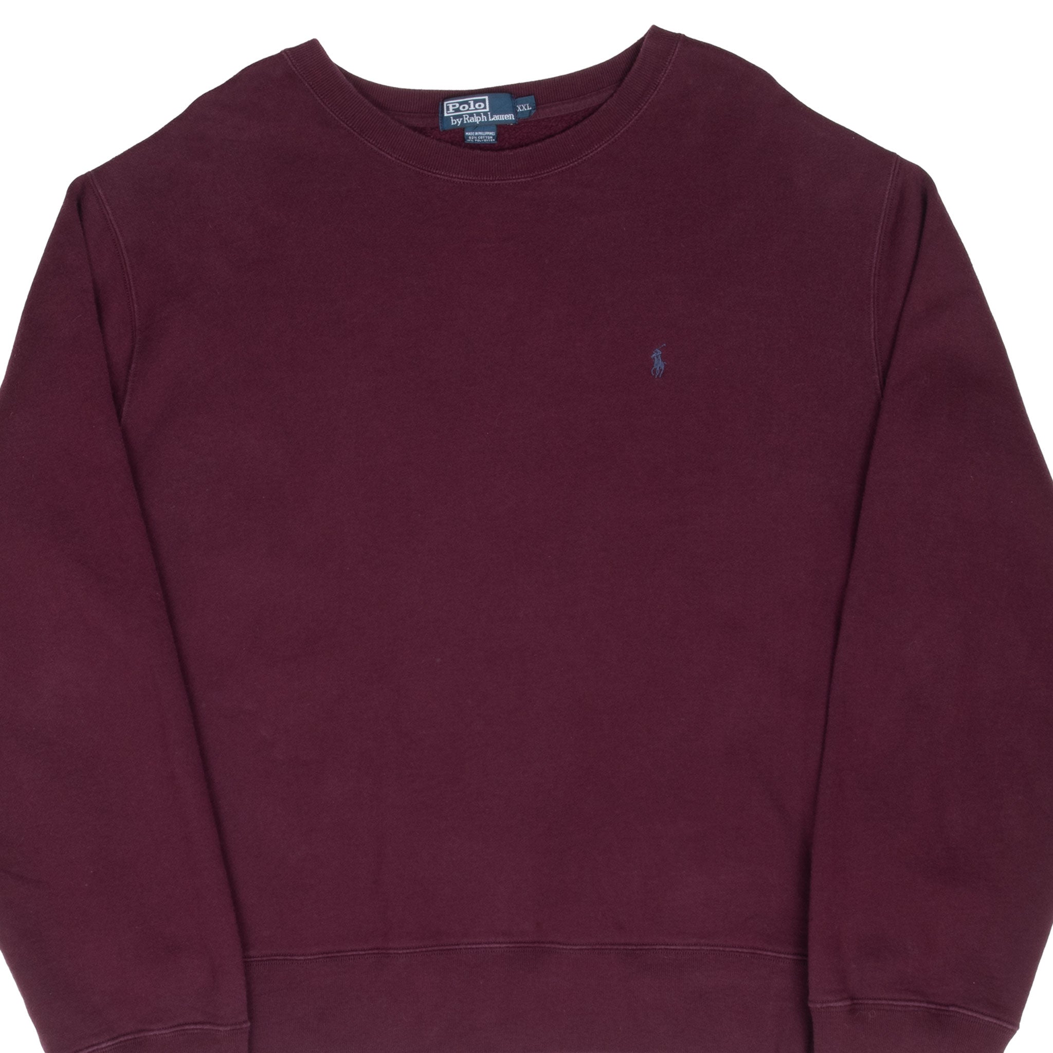 Vintage Ralph Lauren Burgundy 1990S Classic Crewneck Sweatshirt Size 2XL