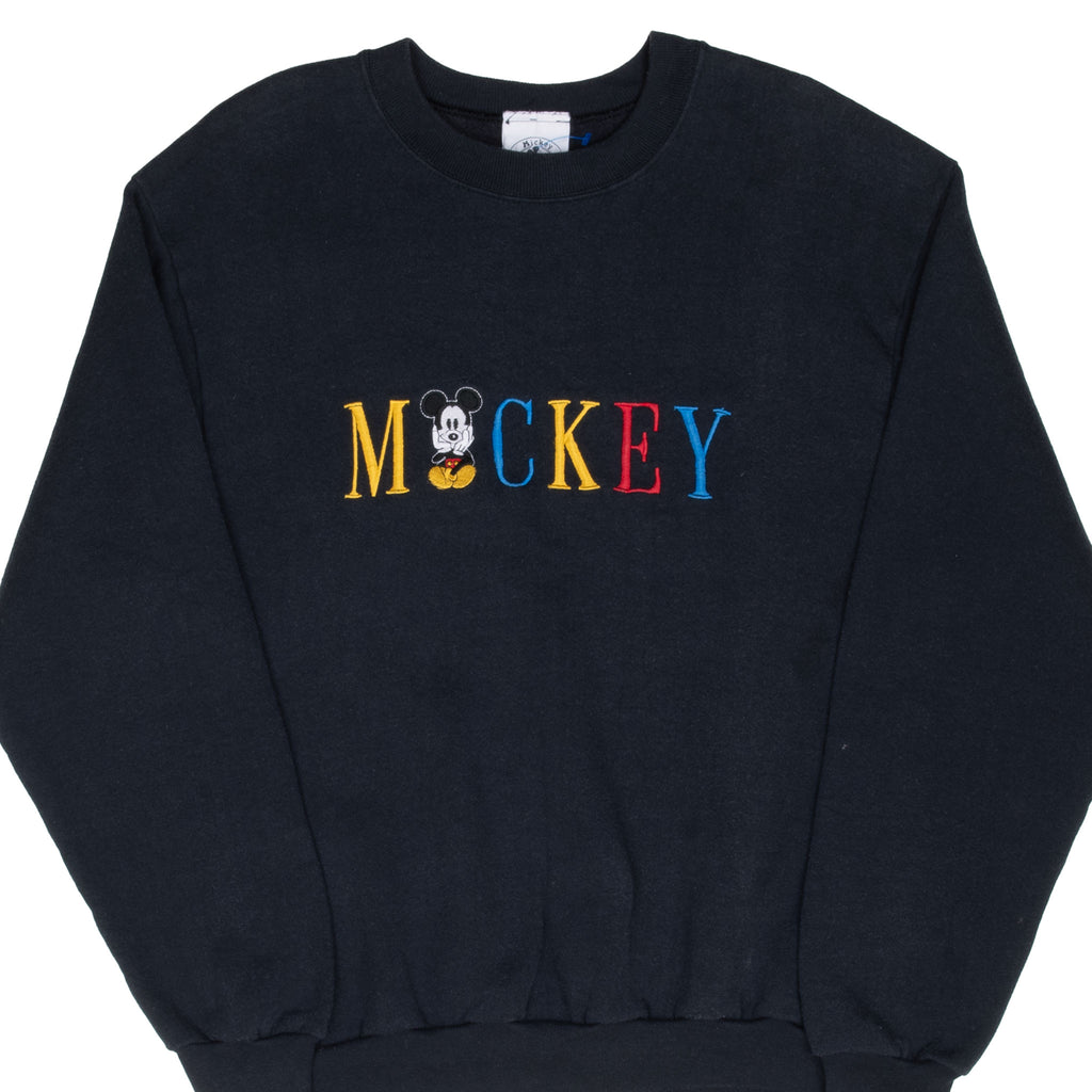 Vintage Disney Mickey Mouse Embroidered Sweatshirt Size Large 1990S Made In Usa