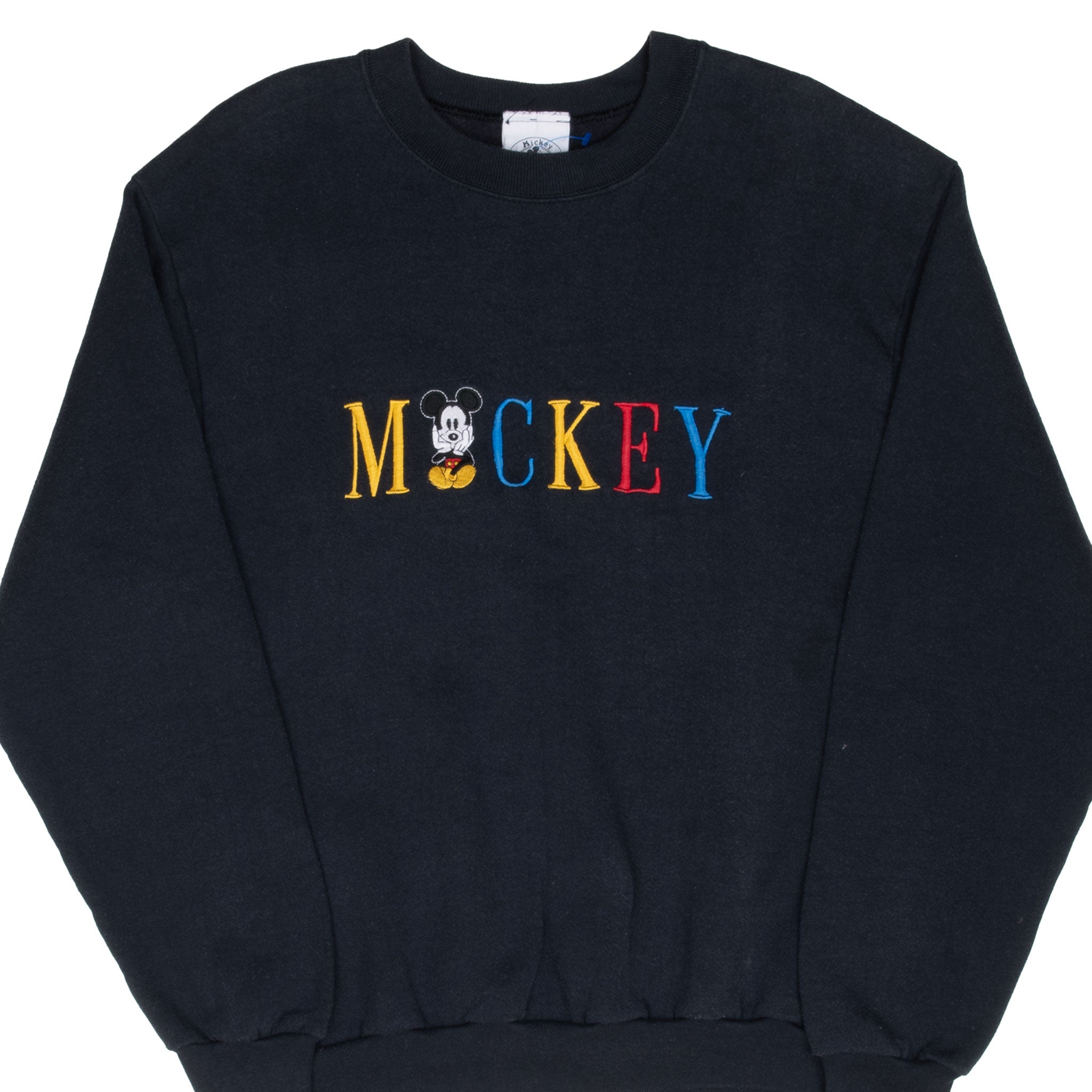 Vintage Disney Mickey Mouse Embroidered Sweatshirt Size Large 1990S Made In Usa