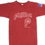 Vintage MLB Philadelphia Phillies Tee Shirt 1988 Size Small Made In USA With Single Stitch Sleeves