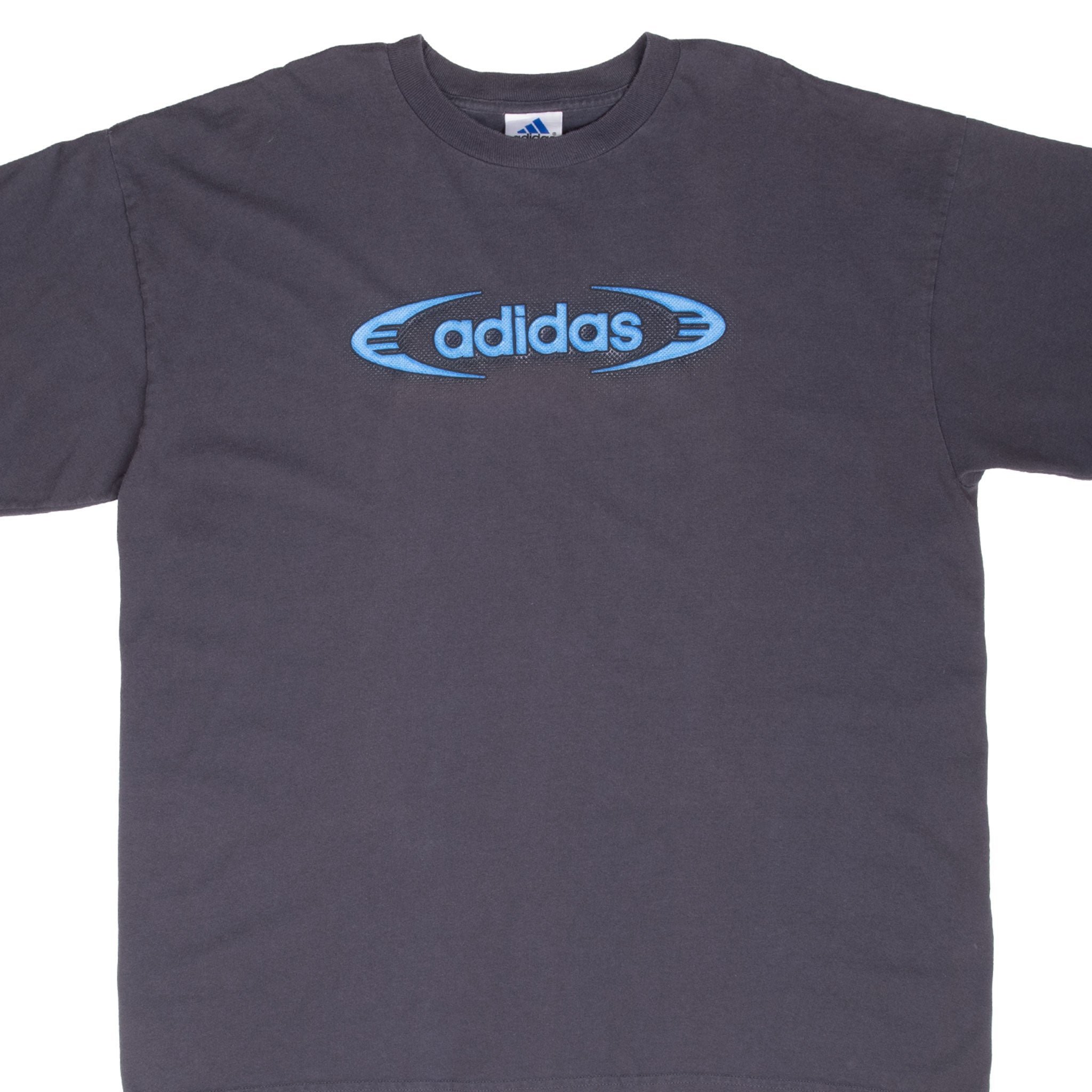Vintage Adidas Spellout 1990S Dark Grey Tee Shirt Size XL