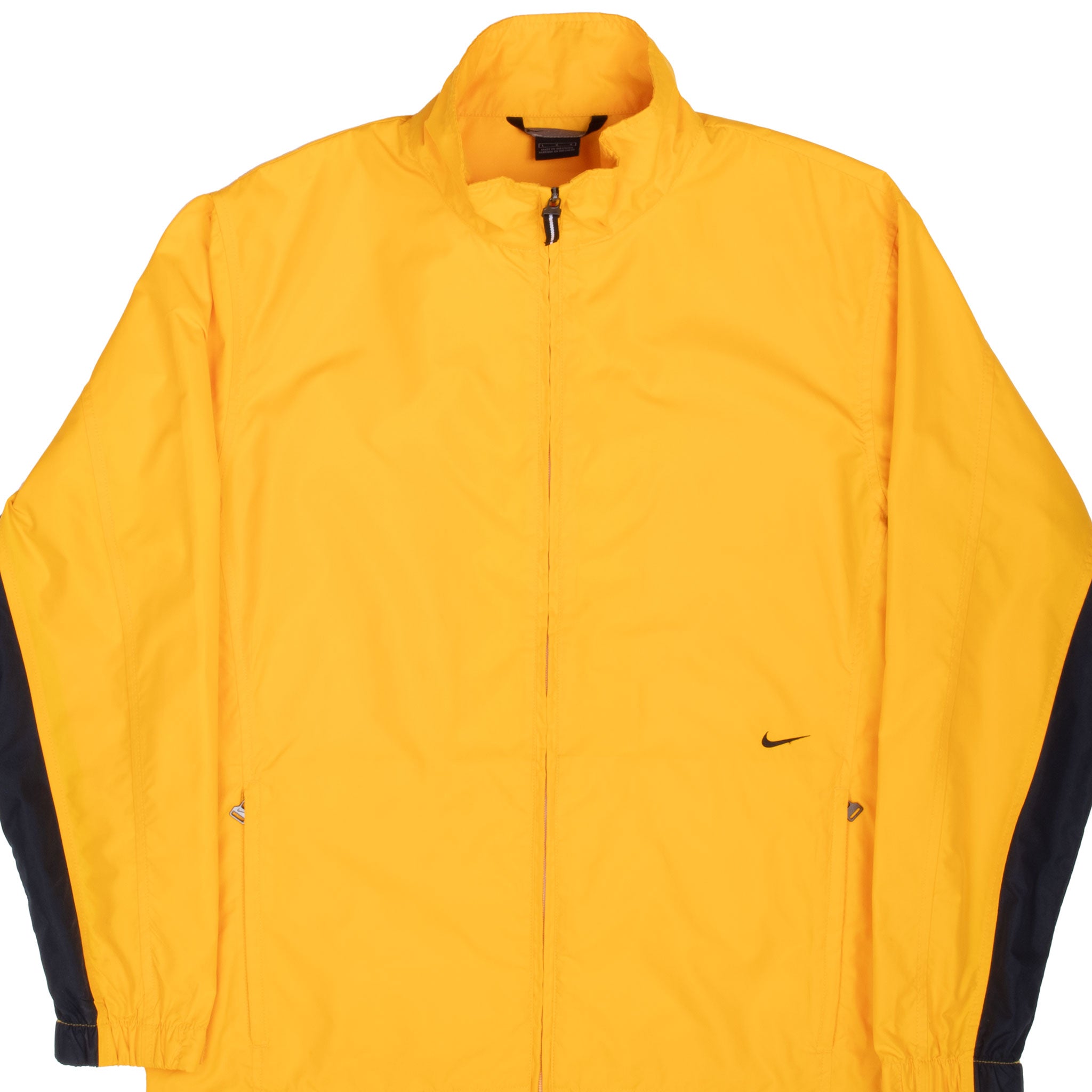 Vintage Nike Classic Swoosh Yellow Windbreaker Jacket 2000S Size Large