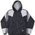 Vintage Adidas Black Grey Hooded Windbreaker Jacket 1990S Size Medium