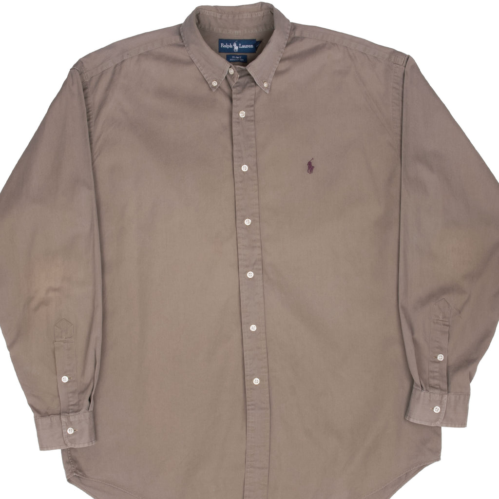 Vintage Ralph Lauren Grey Brown Shirt 1990S Size Large