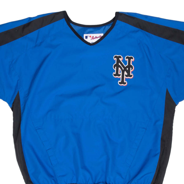 Vintage Mlb New York Mets Short Sleeve Pullover Majestic Windbreaker 2000S Size Large