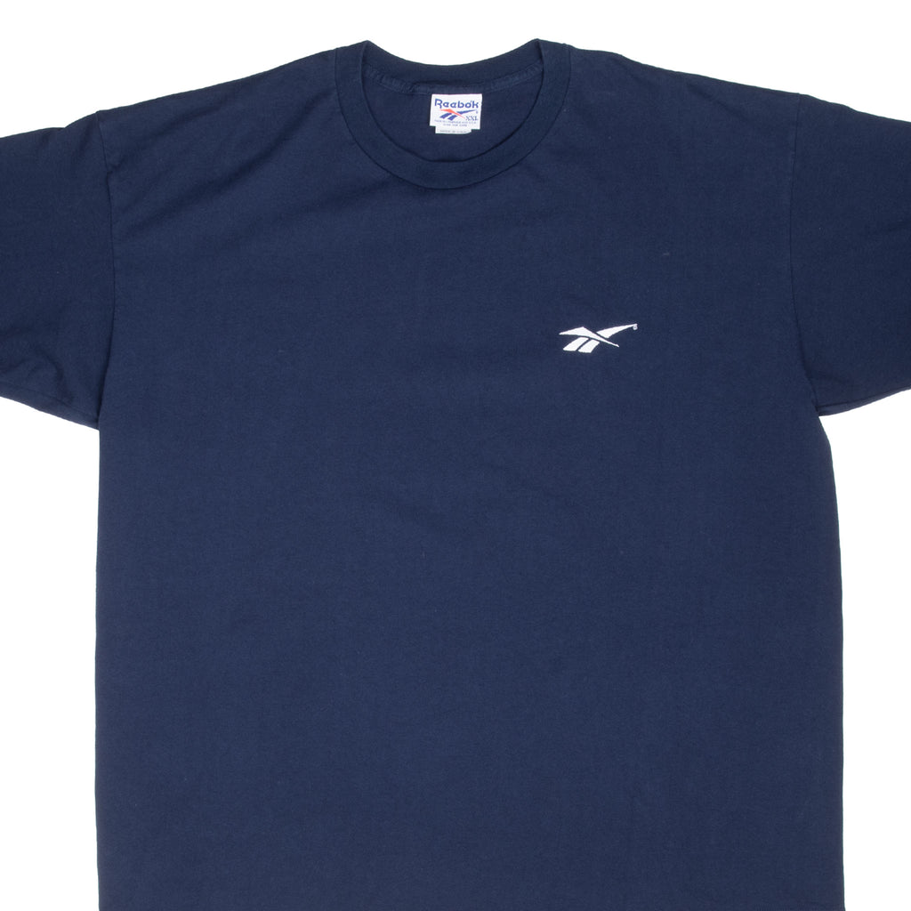 Vintage Reebok 1990S Navy Blue Tee Shirt Size 2XL Made In Usa