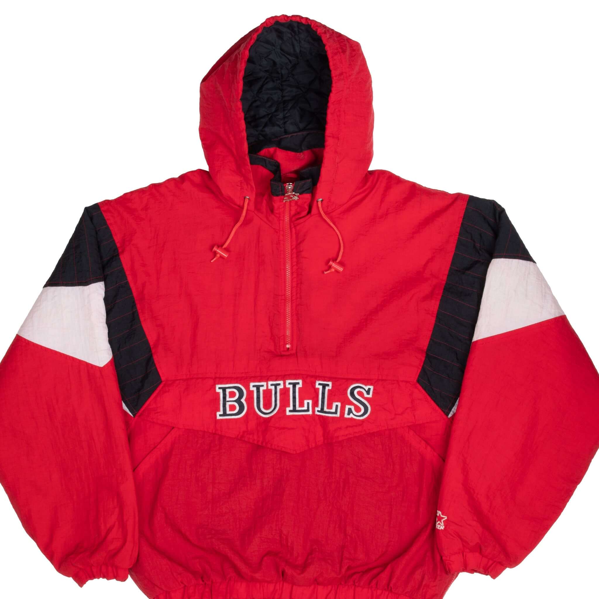 Vintage Nba Chicago Bulls 1990S Hooded Heavy Starter Jacket Size Large