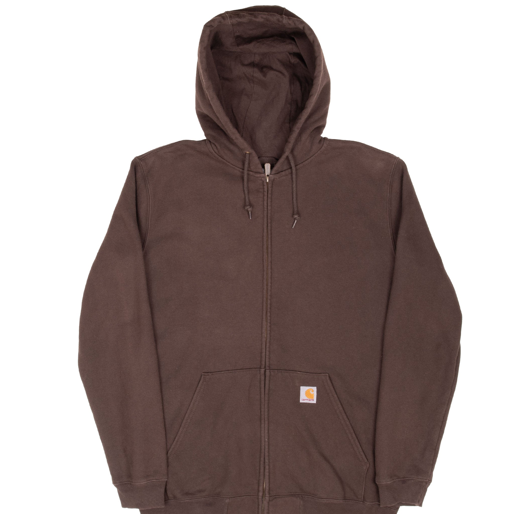 Vintage Carhartt Full Zip Brown Hoodie Sweatshirt 2000S Size Medium