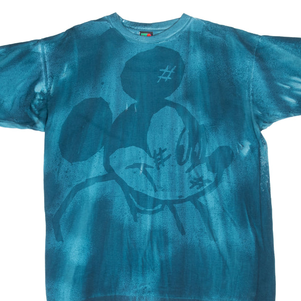 Vintage All Over Print Disney Mickey Mouse Tie Dye Tee Shirt 1990S Size Large Mickey Unlimited