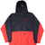 Front of black and red Nike ACG hooded pullover windbreaker with half zip and pouch pocket