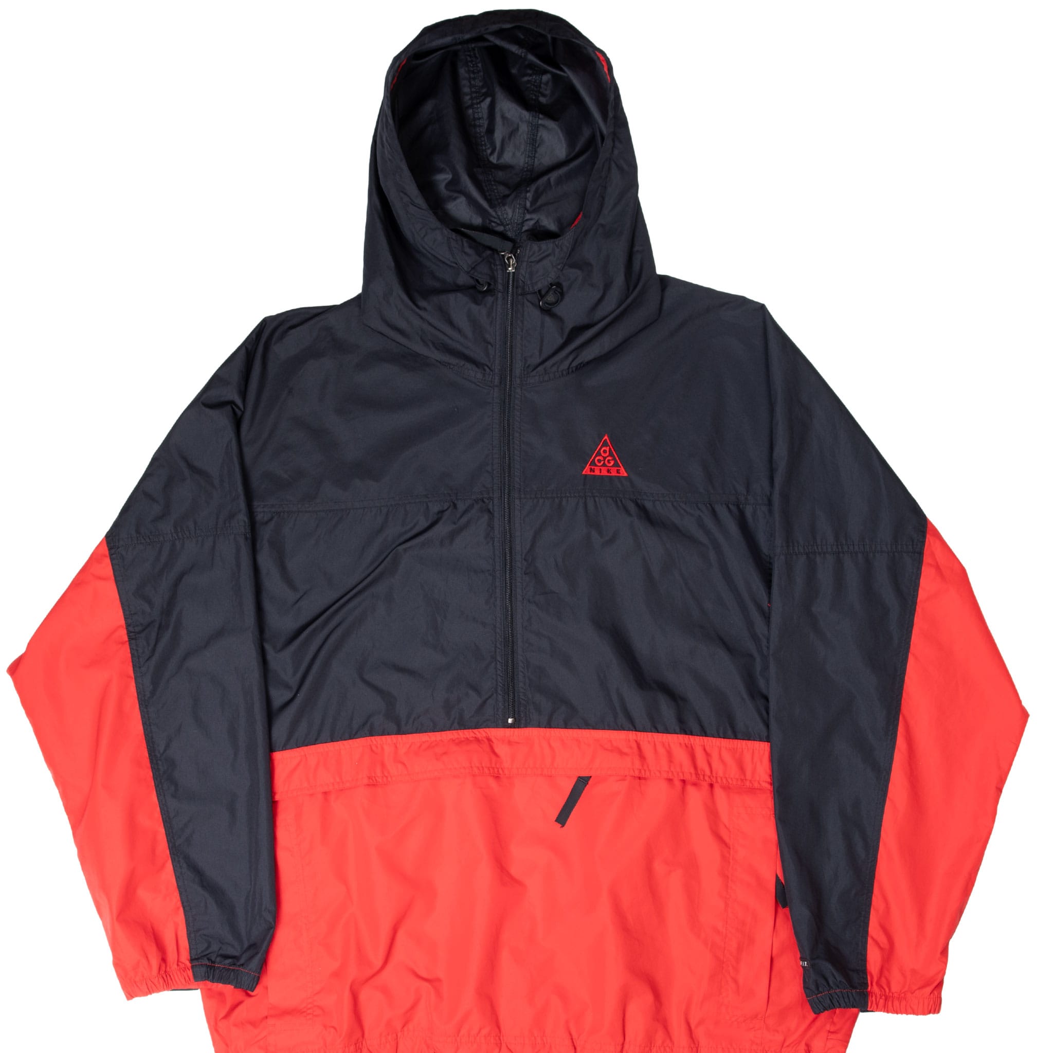 VINTAGE NIKE ACG BLACK RED PULLOVER WINDBREAKER JACKET 1990S SIZE XL