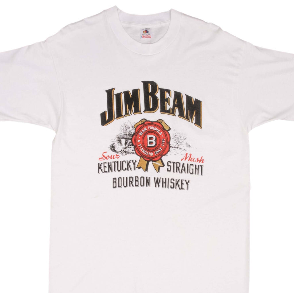 Vintage Jim Beam Bourbon Whiskey 1990S Tee Shirt Size Large Made In USA