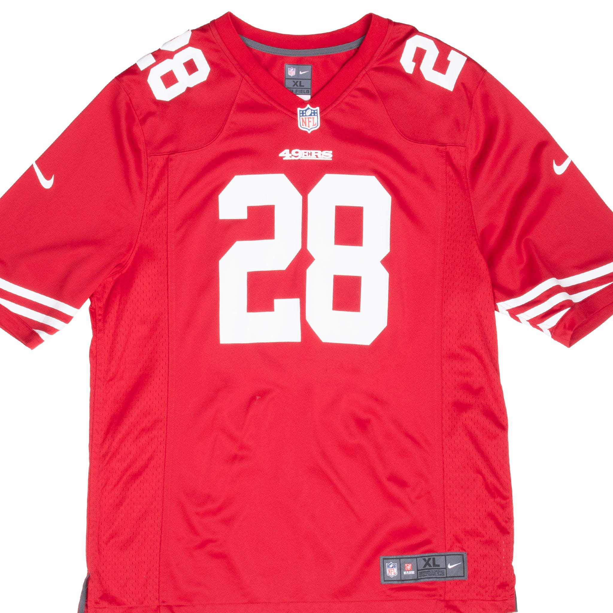 VINTAGE NIKE NFL SAN FRANCISCO 49ERS HYDE #28 JERSEY SIZE XL