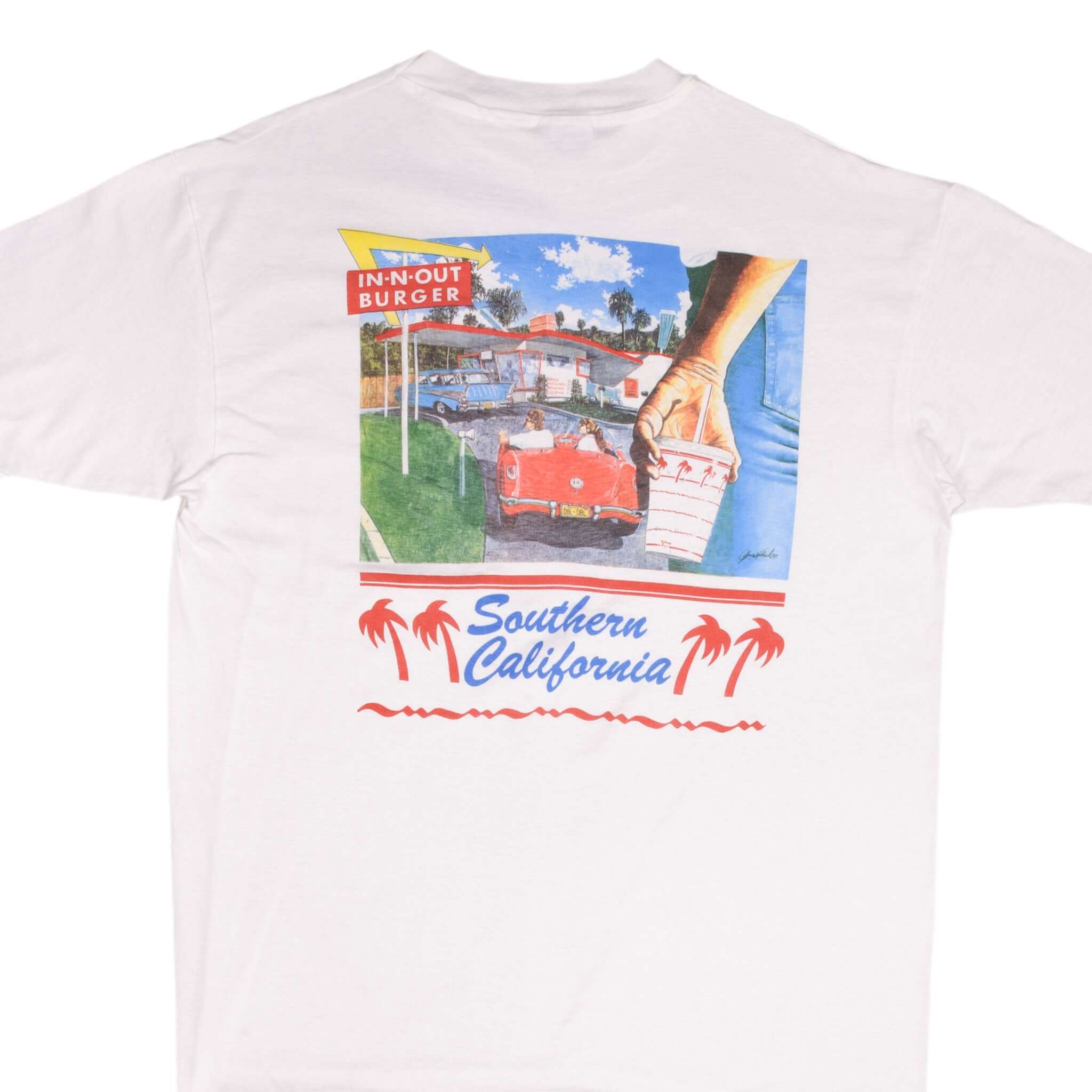 Vintage In N Out Southern California Early 1990S Tee Shirt Size XL Made In Usa With Single Stitch Sleeves