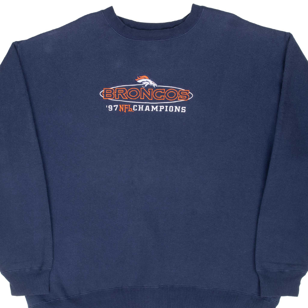 Vintage Nfl Denver Broncos 1997 Champions Embroidered Sweatshirt Size XL