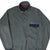 Front of grey Patagonia Snap-T Synchilla fleece pullover with navy snap placket and chest pocket