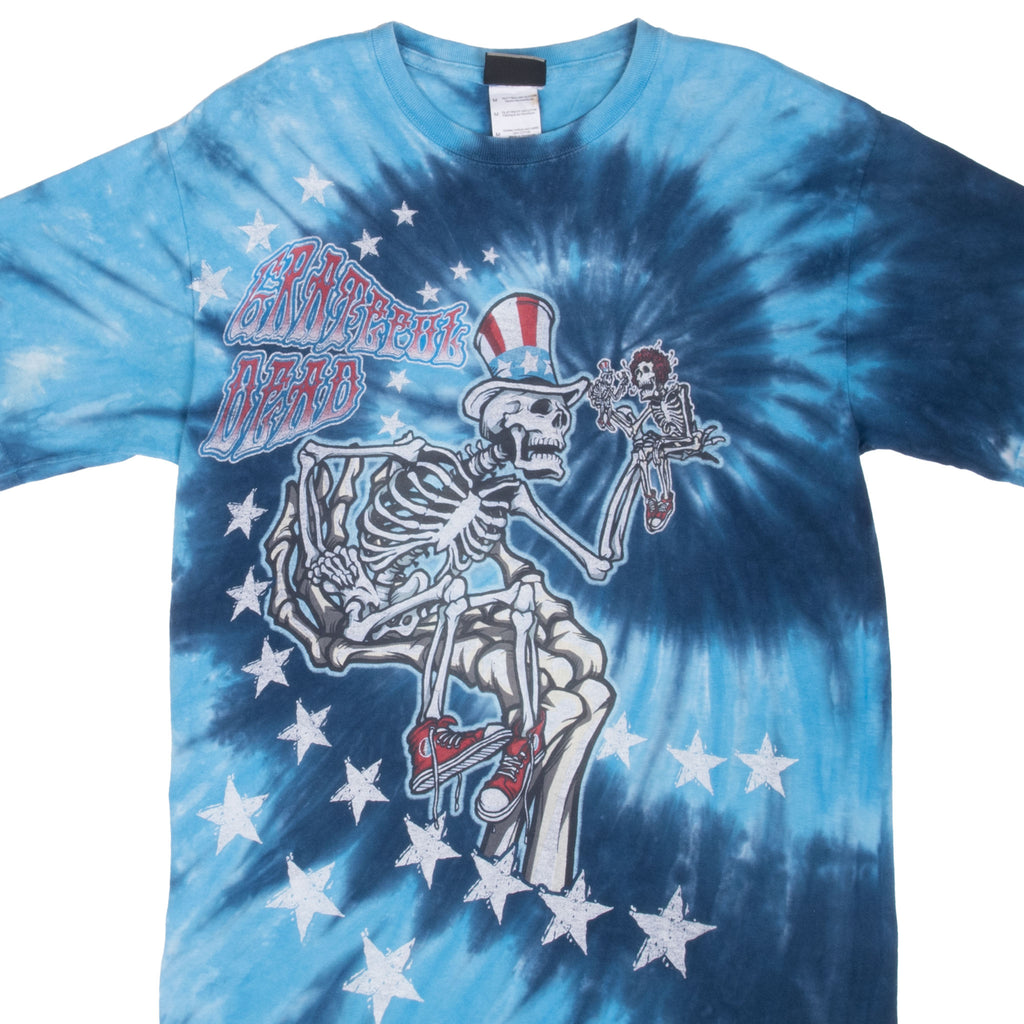 Vintage Grateful Dead Tie Dye Liquid Blue Tee Shirt 2001 Size Medium