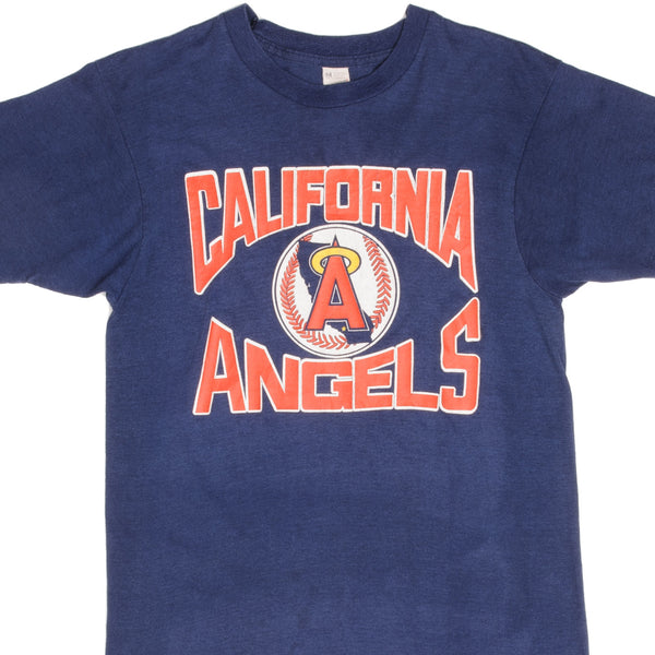 Vintage MLB California Angels Tee Shirt 1980S Size Medium Made In USA With Single Stitch Sleeves