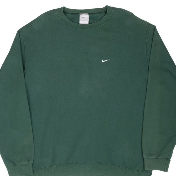 Vintage Nike Classic Swoosh Pine Green Crewneck Sweatshirt 2000S Size XL