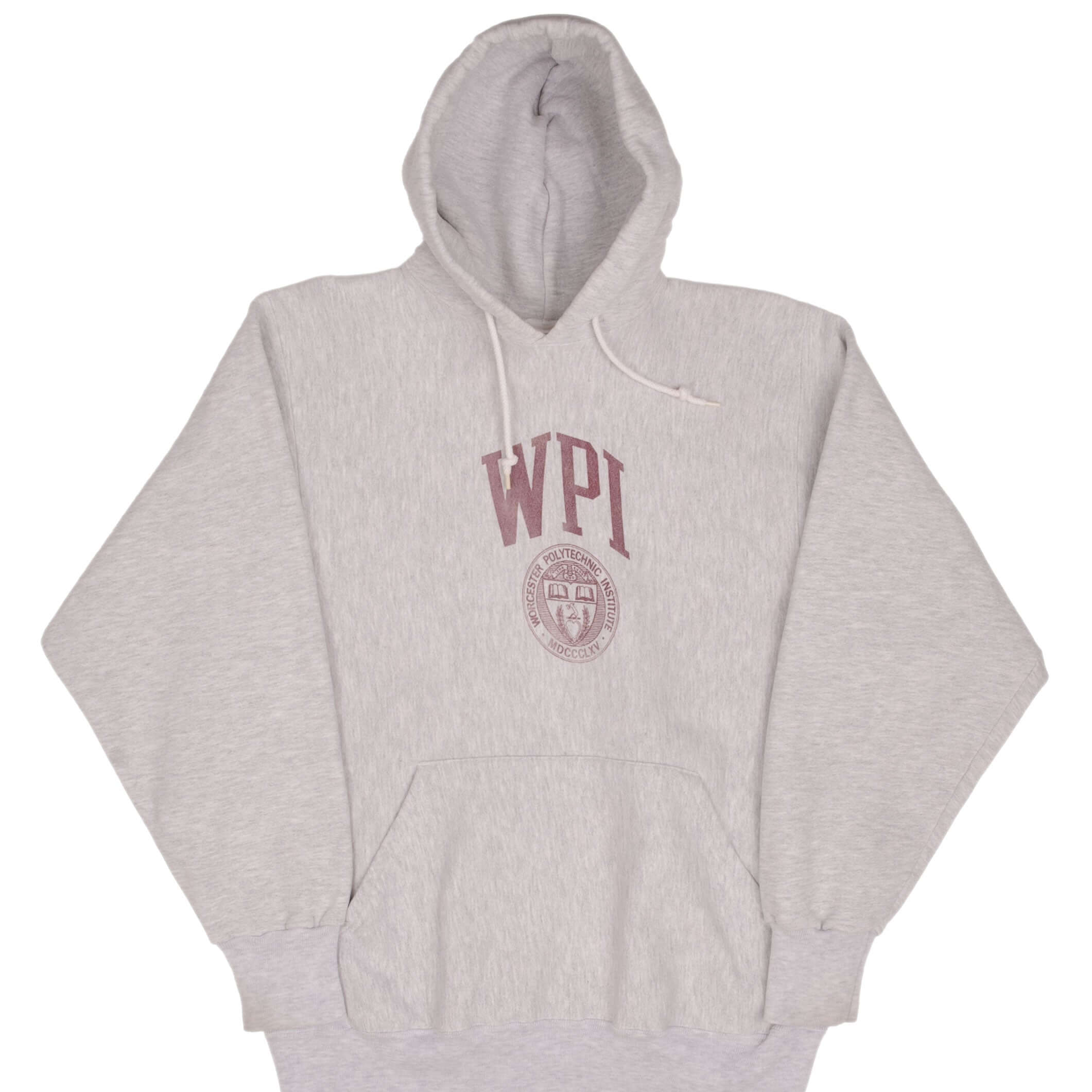 Vintage Reverse Weave Worcester Polytechnic Institute Kellsport Gray Sweatshirt Hoodie 1980S XL Made In Usa