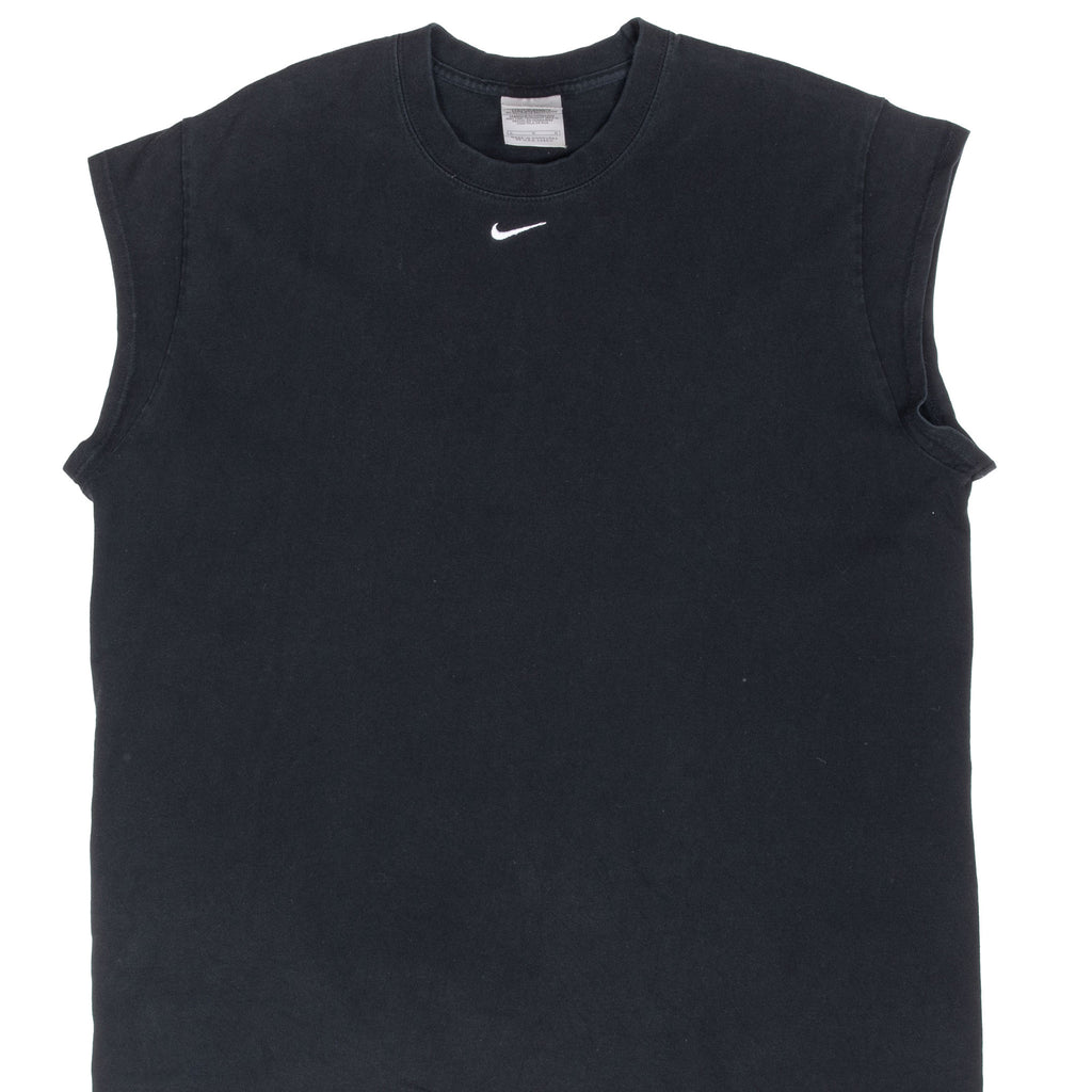Vintage Nike Center Swoosh Black Tank Top Tee Shirt 2000S Size Large