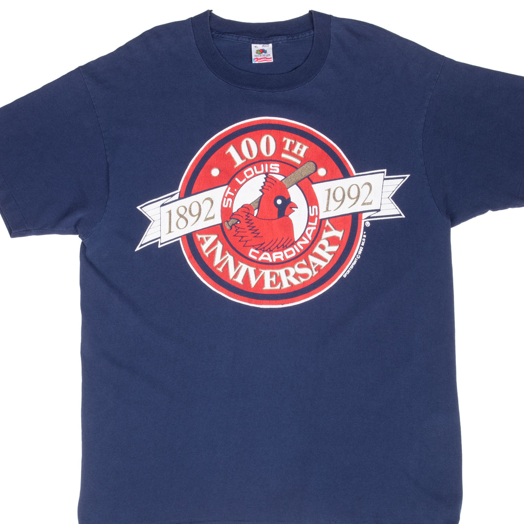 Vintage Mlb St Louis Cardinals 100Th Anniversary 1992 Tee Shirt Size Large Made In Usa