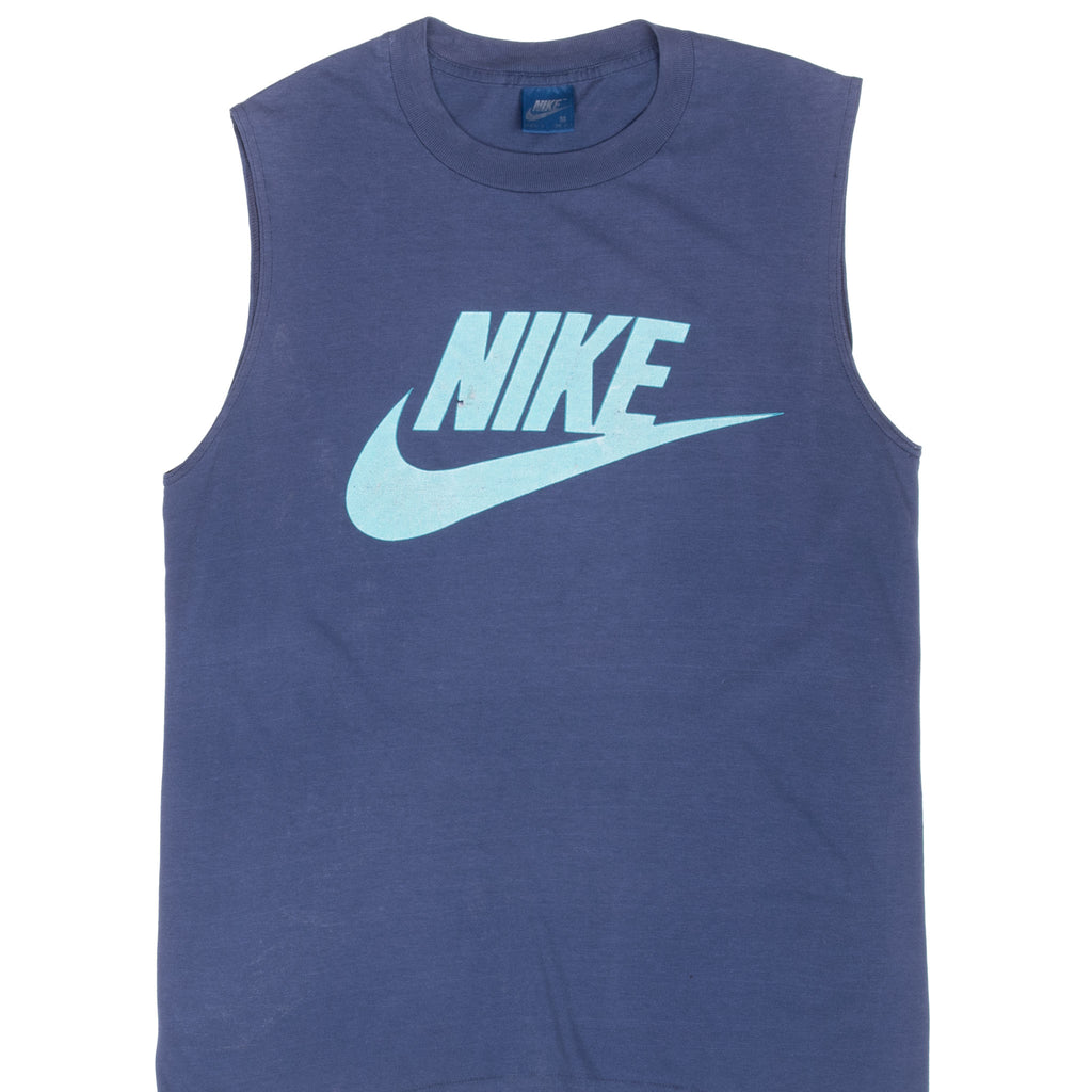 Vintage Nike Big Swoosh Blue Tee Shirt 1980S Size Small Made In Usa With Single Stitch Sleeves

Blue Label