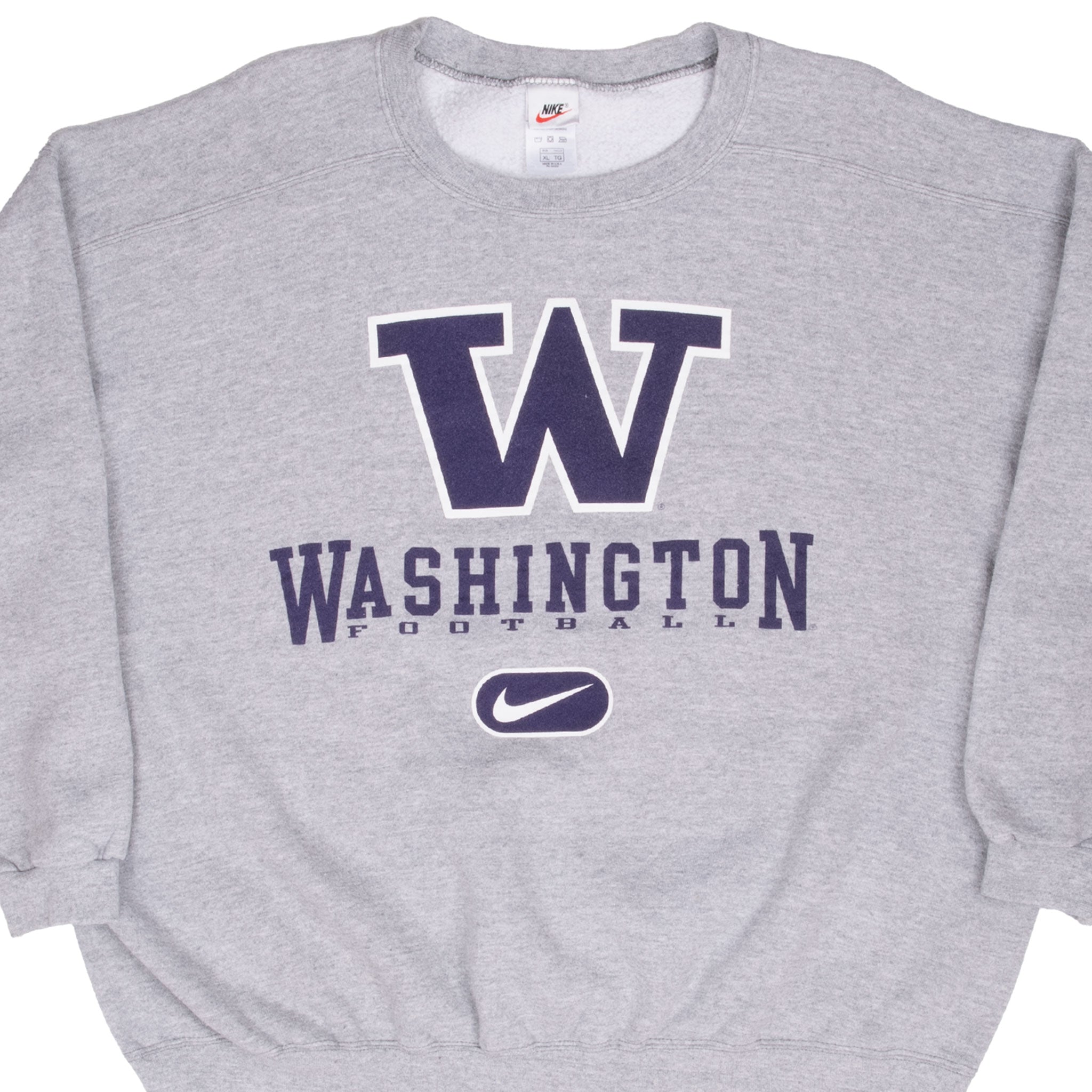 Vintage Ncaa Nike Washington Football Sweatshirt 1990S Size XL Made In Usa
