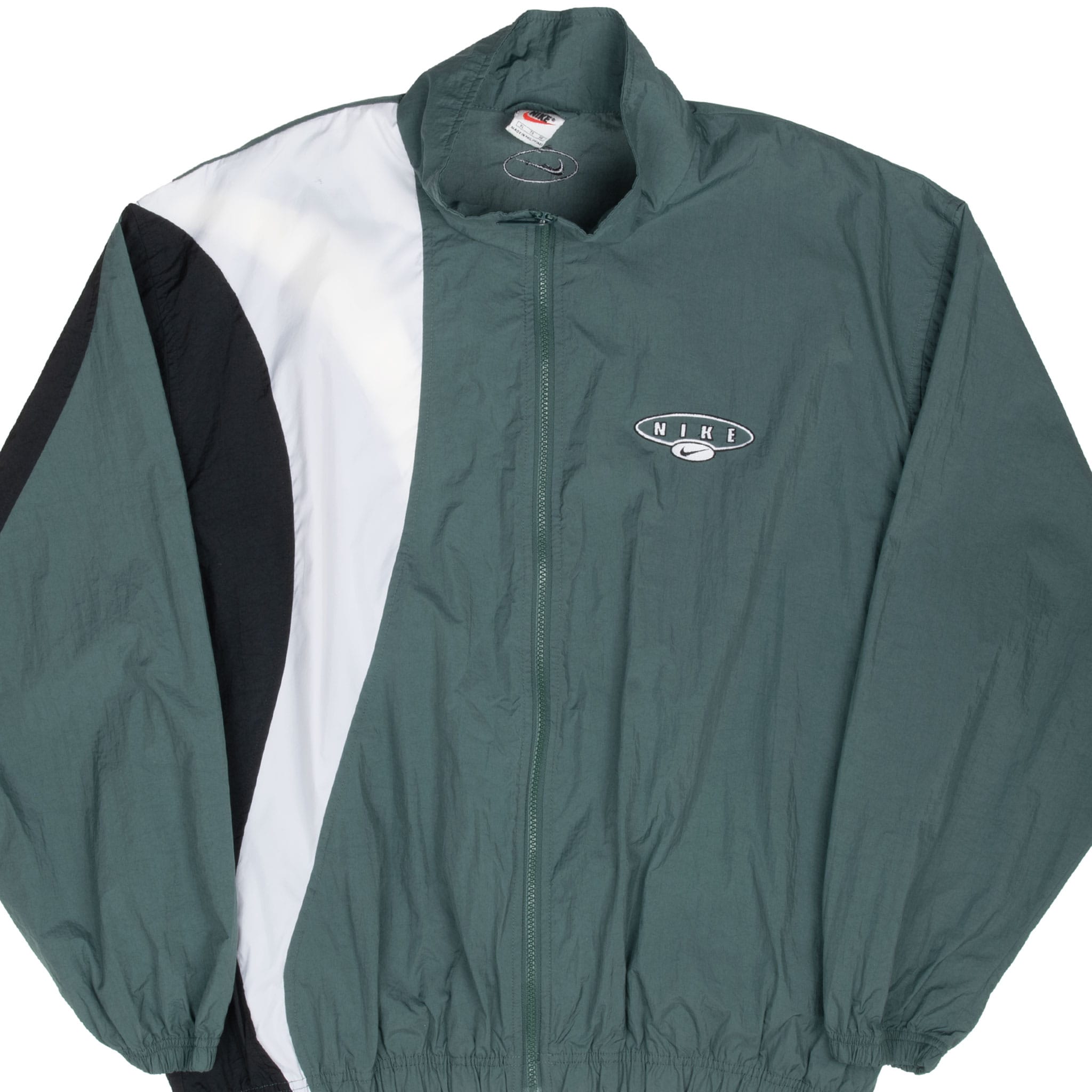 VINTAGE NIKE CLASSIC SWOOSH GREEN WINDBREAKER JACKET 1990S XL