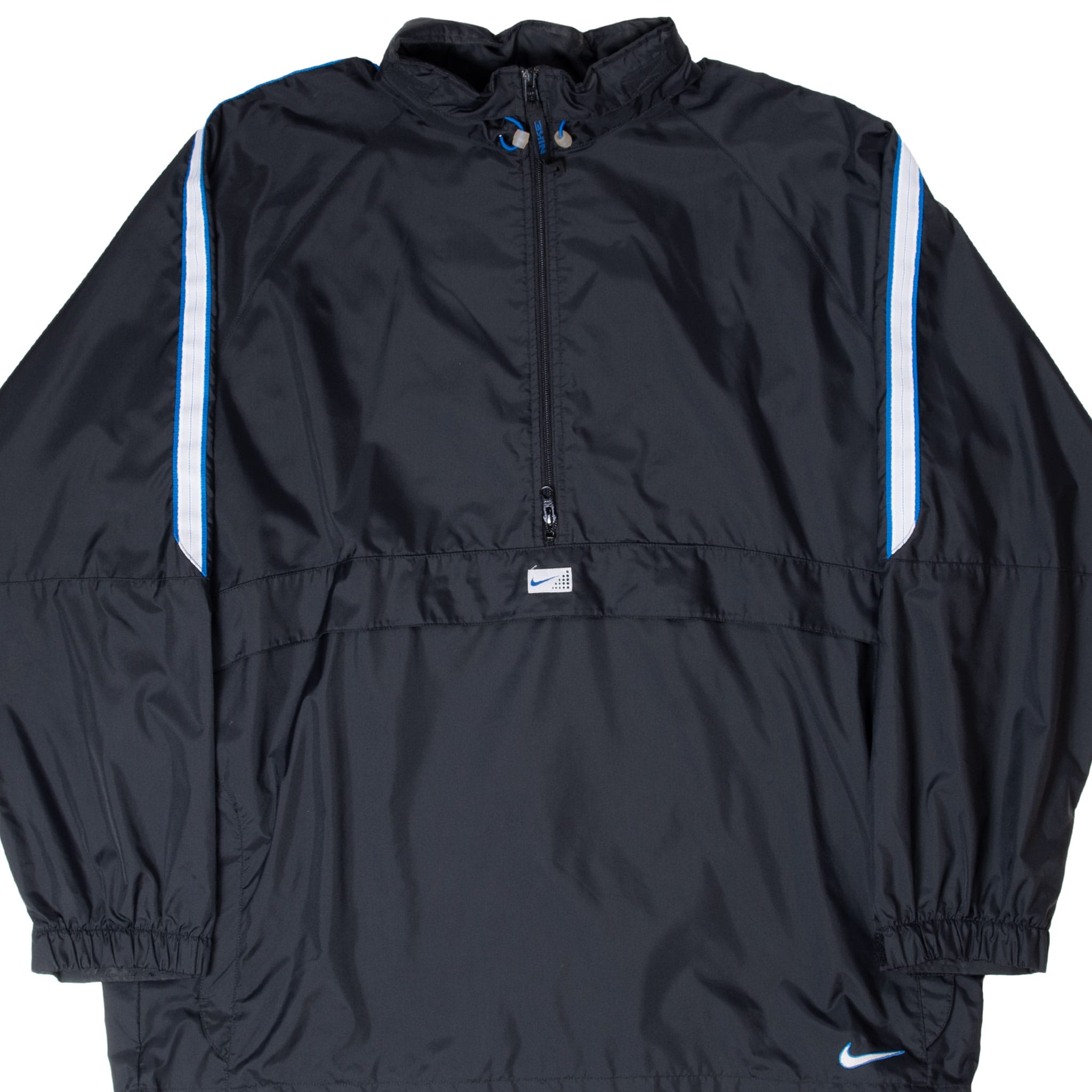 VINTAGE NIKE CENTER SWOOSH BLACK PULLOVER WINDBREAKER JACKET 2000S XL