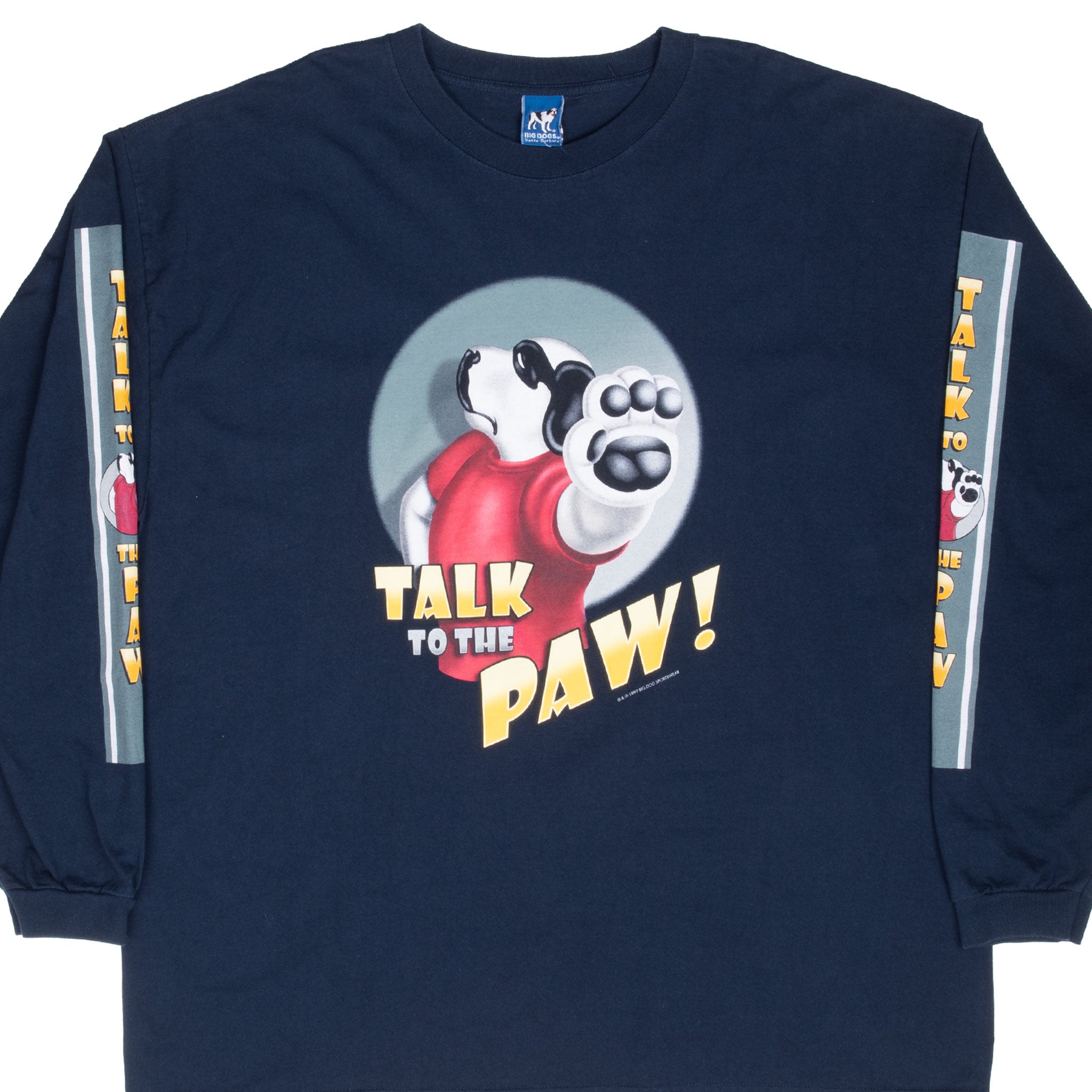 Vintage Big Dogs Talk To The Paw Long Sleeve Tee Shirt 1999 Size 2XL