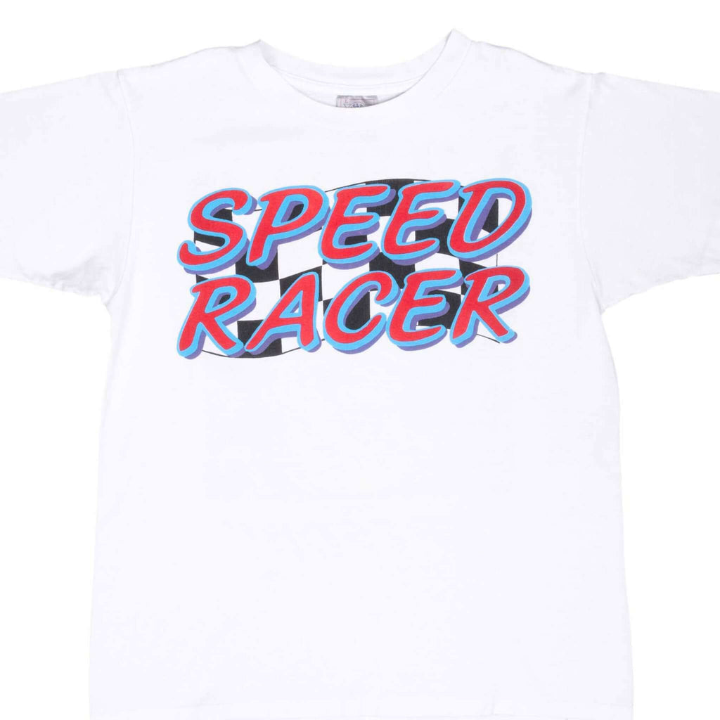 Vintage Speed Racer Wanted For Speeding Early 1990S Tee Shirt Size Large Made In Usa With Single Stitch Sleeves