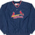 Front of navy Nike St. Louis Cardinals pullover windbreaker with embroidered team logo