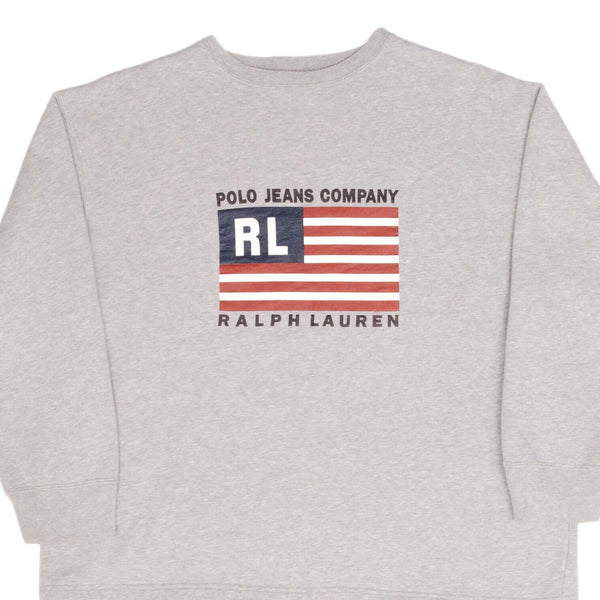 Vintage Polo Jeans Company Ralph Lauren Us Flag Sweatshirt 1990S Size Small
