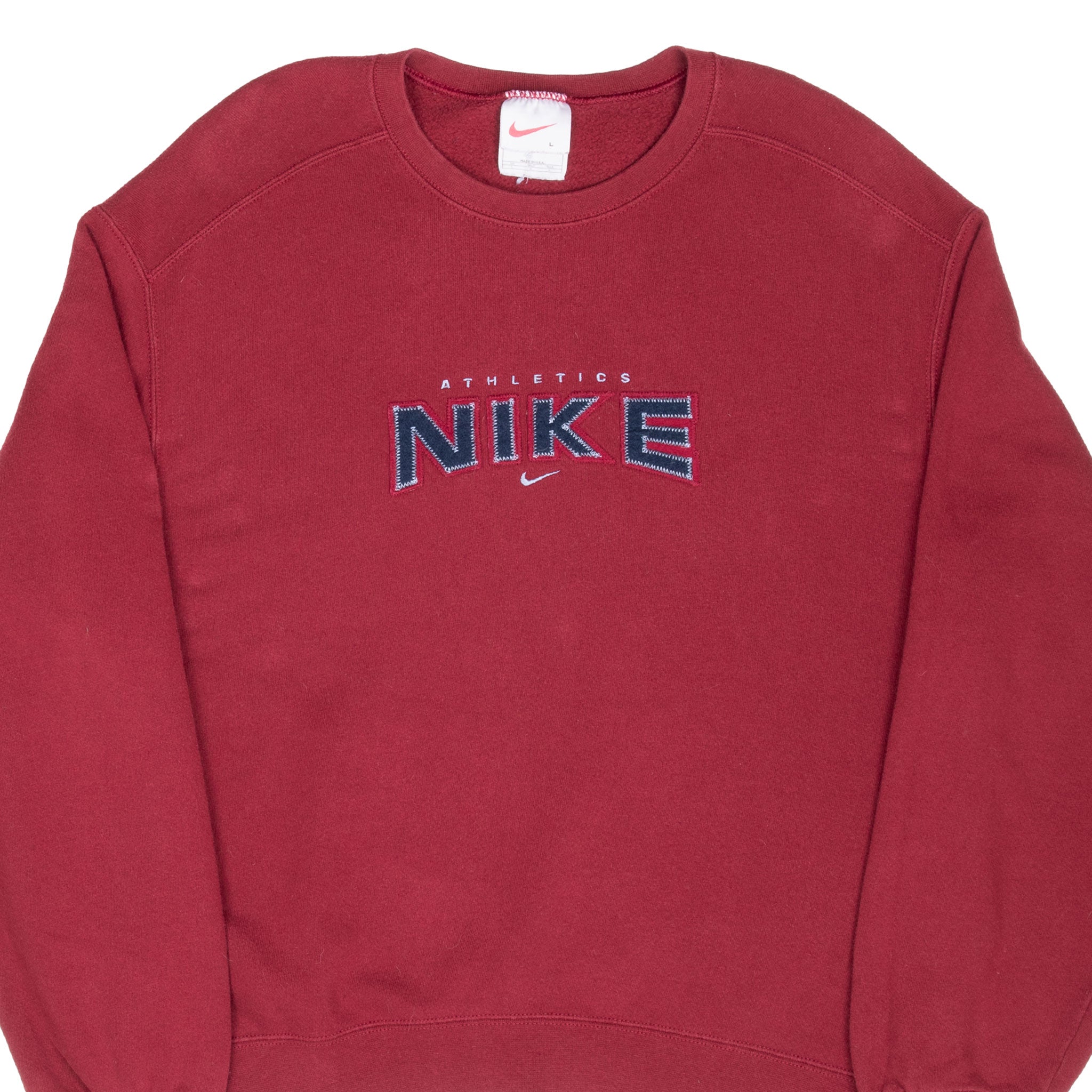 VINTAGE NIKE ATHLETICS BURGUNDY SWEATSHIRT 1990S LARGE MADE IN USA